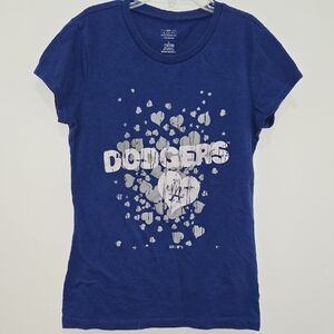 MLB LA Dodgers Graphic Blue Short Sleeve Girls T-Shirt Size L